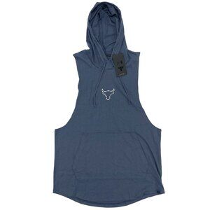 Under Armour Project Rock Men's Sleeveless Hoodie Shirt Downpour Grey Size L
